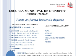 Escuela Municipal Deporte. 2020-2021